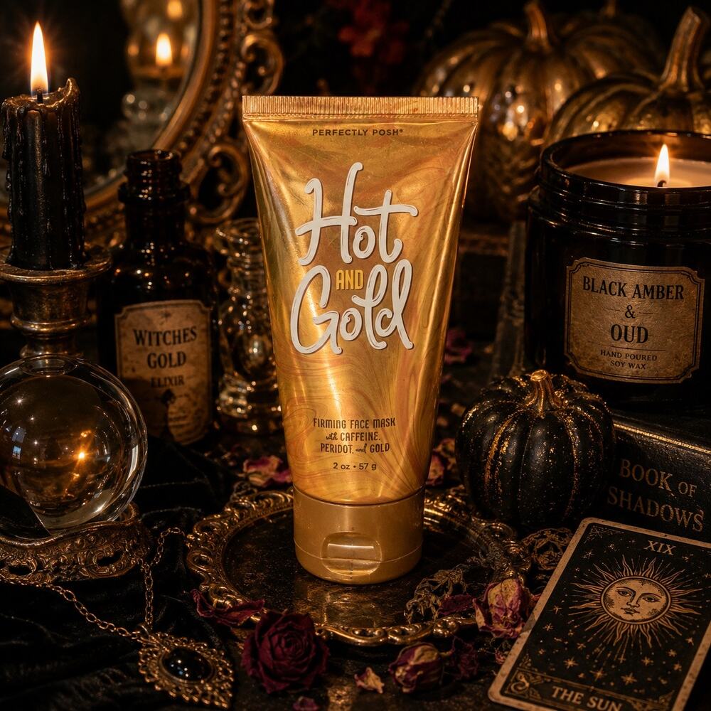 Perfectly Posh Hot and Gold Firming Face Mask 2oz NEW Retired Discontinued